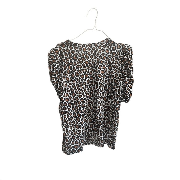 ALC Kati Brown Leopard Print Twist Puff Sleeve in Excellent Pre Loved Condition - Picture 4 of 6
